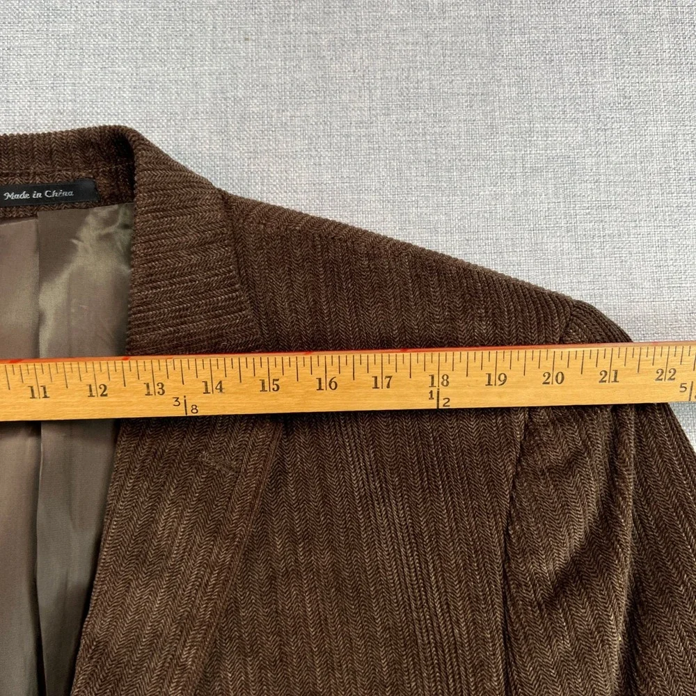 Chaps Brown Fine Wale Corduroy Sport Coat Blazer Men‎ 46R Classic Academia Prep